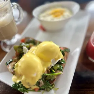 Eggs Benedict maybe? Grits.