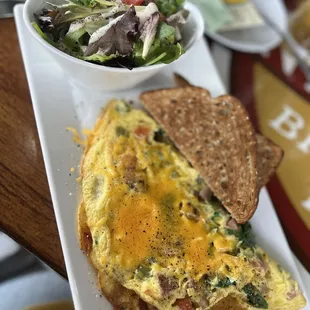 Build Your Own Omelette - ham, cheddar, red onion, spinach, peppers, mushrooms, tomatoes