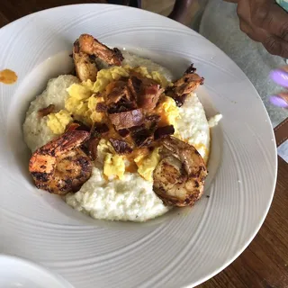 Salmon, Bacon and Grits