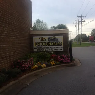 In front of the drive thru