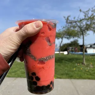 Chia Chia smoothie with tapioca boba