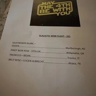 Special "may the 4th be with you" flight for their Star Wars night