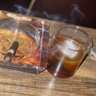 Old fashioned and cigar
