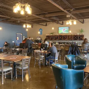 Inside - lots of space at the bar and tables