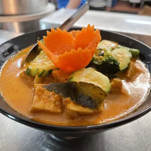 Red curry with tofu.