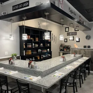 the kitchen and dining area