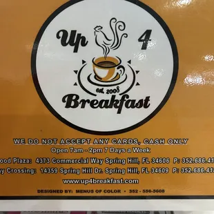 Fabulous food at
 Up 4 Breakfast!