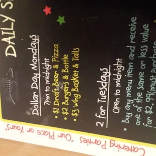 Here is a photo I took of the menu clearly saying 7pm to midnight.  They wouldn't honor that