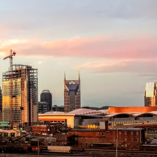 Great city skyline  view from bar. You can be outdoors or indoors