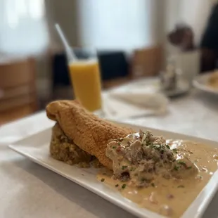 a plate of food on a table