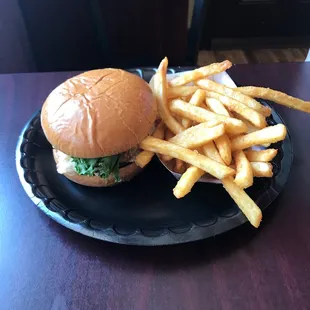 Grilled chicken and fries