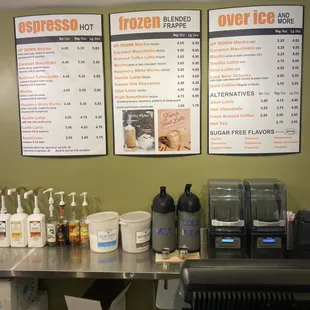 Coffee bar fully stocked to make your favorite hot, iced or frozen drinks!