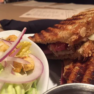 grilled sandwich and salad