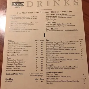 menu