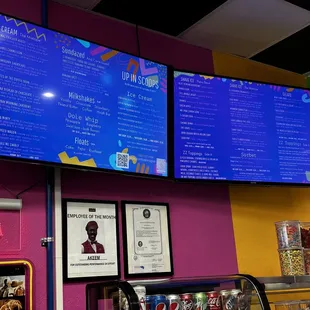 Menu  and look who's employee of the month