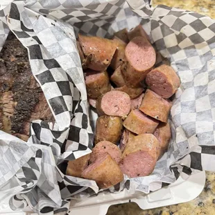 The sausage was sauce-less, not smoked, and undercooked. I cooked it later in some bbq sauce and improved it.