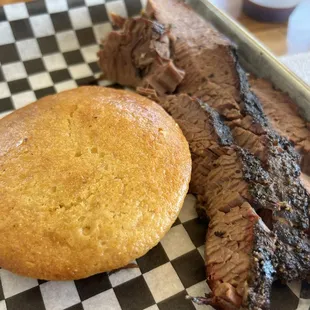 Brisket &amp; cornbread muffin.