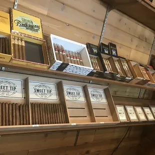 shelves of cigars and cigars