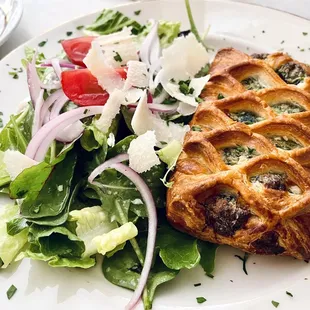 Savory croissant with small salad