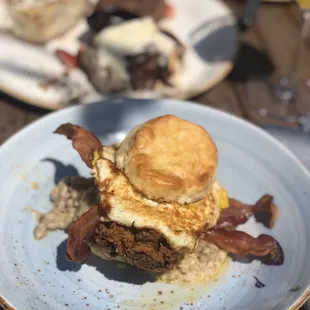 Chicken Biscuit w/ Bacon and Sausage gravy