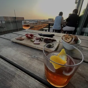 Old fashioned and their &quot;charcuterie board&quot;