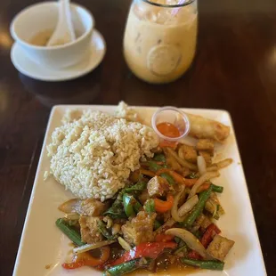 Basil Fried Rice with tofu