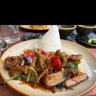 Sauteed Eggplant Basil Lunch Special