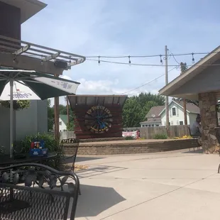 Nice big stage! Live music from time to time out on their spacious patio!