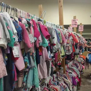 Clothes arranged by age