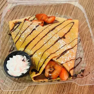 Crepe with Nutella and strawberries