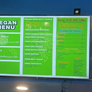 They have a vegan menu