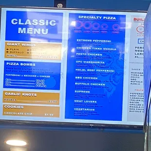 Classic menu