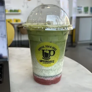 strawberry matcha latte