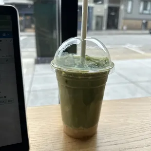 Iced Banana Matcha Latte
