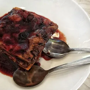 Chocolate &amp; Cherry Bread pudding