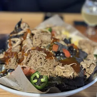 Pulled pork nachos