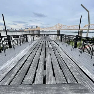 a view of the bridge from the deck