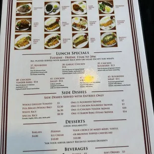 Menu (back side)