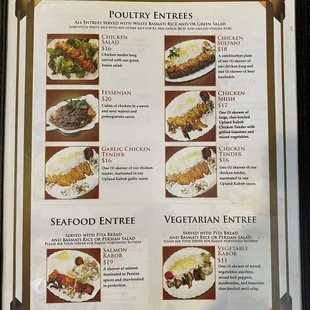 Updated price menu