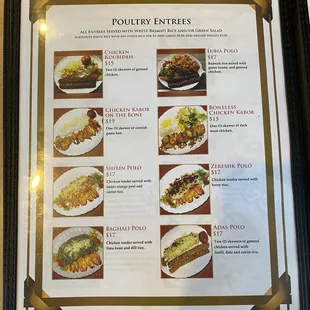 Updated price menu