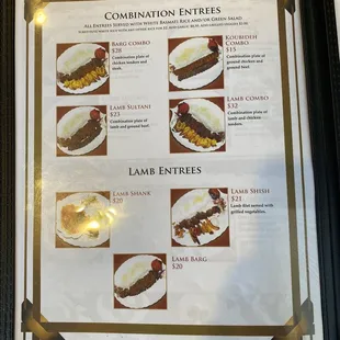 Updated price menu