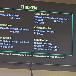 Menu as of 1/18/2022