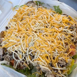 Jerk chicken salad, may not be on the menu but just ask for it they should have it