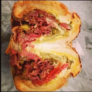 Hot pastrami with everything!