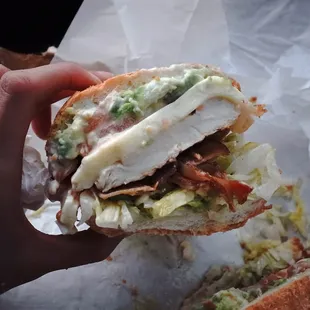 Chicken Ranch Melt w/ avocado. So delicious!