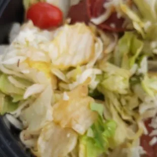 Wilted, browning lettuce.