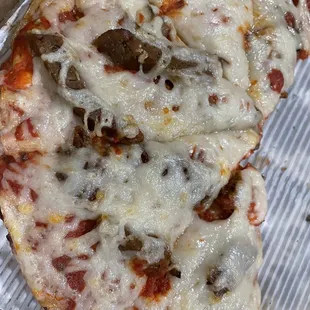 Vegan cheese with vegan steak