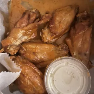 Buffalo ranch wings; ate half already