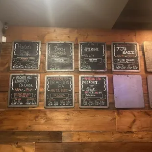 Beers on tap