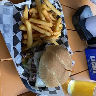 Black and blue burger